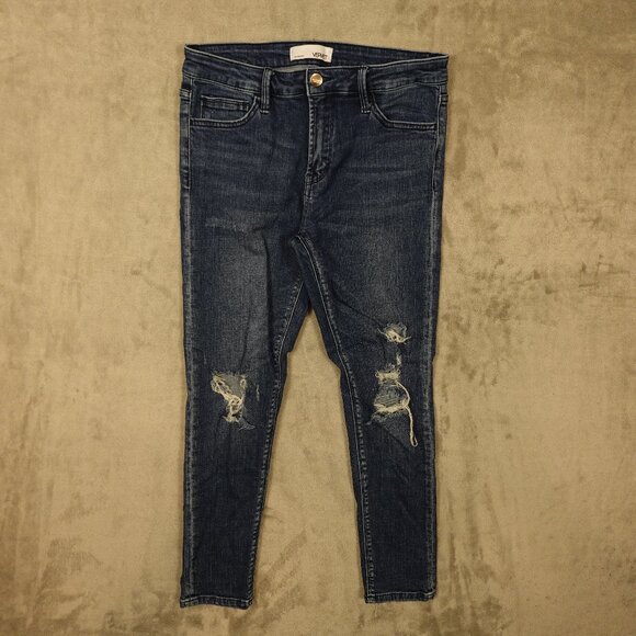 Vervet Jeans Los Angeles Distressed Skinny Jeans Women’s Size 29 Dark Wash Blue - Picture 1 of 11